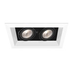 4IN MR16 GU10 Multiples Trim with Remodel Housing - White Trim / Black Reflector