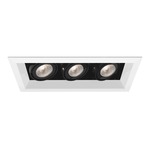 4IN MR16 GU10 Multiples Trim with Remodel Housing - White Trim / Black Reflector