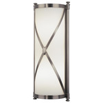 Chase Half Round Wall Light - Antique Nickel / Frost White