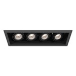 4IN MR16 GU10 Multiples Trim with Remodel Housing - Black Trim / Black Reflector