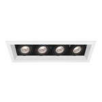 4IN MR16 GU10 Multiples Trim with Remodel Housing - White Trim / Black Reflector