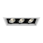 6IN PAR30 Halogen Multiples Trim with Remodel Housing - White Trim / Black Reflector