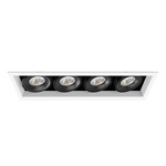 6IN LED Multiples Trim with Remodel Housing - White Trim / Black Reflector