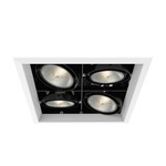 PAR30 2X2 Trim with Remodel Housing - White Trim / Black Reflector