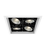 PAR30 2X2 Trim with Remodel Housing - White Trim / Black Reflector