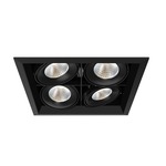 6 Inch LED 2X2 Trim with Remodel Housing - Black Trim / Black Reflector