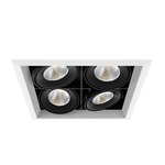 6 Inch LED 2X2 Trim with Remodel Housing - White Trim / Black Reflector