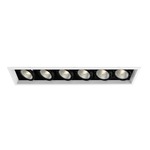 6IN PAR30 Halogen Multiples Trim with Remodel Housing - White Trim / Black Reflector