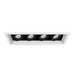 4IN LED Multiples Trim with Remodel Housing - White Trim / Black Reflector