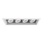 4IN LED Multiples Trim with Remodel Housing - White Trim / White Reflector