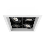 PAR20 LED 2X2 Trim with Remodel Housing - White Trim / Black Reflector