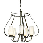 Flora Cage Chandelier - Dark Smoke / Opal and Seeded