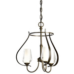 Flora Cage Chandelier - Bronze / Opal and Seeded