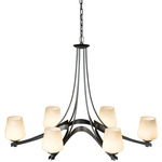 Ribbon Oval Chandelier - Dark Smoke / Opal