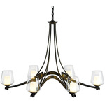 Ribbon Oval Chandelier - Dark Smoke / Clear / Opal