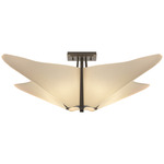 Kirigami Semi Flush Ceiling Light - Dark Smoke / Spun Frost