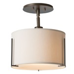 Exos Semi Flush Ceiling Light - Dark Smoke / Flax
