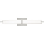 Metro Bathroom Vanity Light - Satin Nickel / White Acrylic