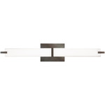 Metro Bathroom Vanity Light - Antique Bronze / White Acrylic