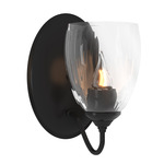 Simple Lines Water Glass Wall Sconce - Black / Water Glass