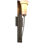 Banded Torch Wall Sconce - Dark Smoke / Opal