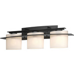 Arc Ellipse Bathroom Vanity Light - Black / Opal