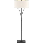 Contemporary Formae Floor Lamp - Black / Flax