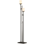 Rook Twin Floor Lamp - Dark Smoke / Opal