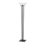 Taper Torchiere Floor Lamp - Black / Opal