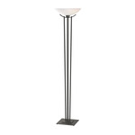 Taper Torchiere Floor Lamp - Natural Iron / Opal