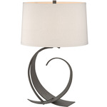 Fullered Impressions Table Lamp - Dark Smoke / Flax