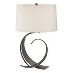 Fullered Impressions Table Lamp - Natural Iron / Flax