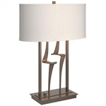 Antasia Oval Table Lamp - Bronze / Flax