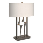 Antasia Oval Table Lamp - Natural Iron / Flax