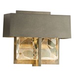 Shard Small Outdoor Wall Sconce - Coastal Burnished Steel / Clear with Shards