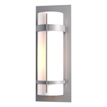 Banded Outdoor Wall Sconce - Coastal Burnished Steel / Opal