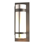 Banded Outdoor Wall Sconce - Coastal Dark Smoke / Opal