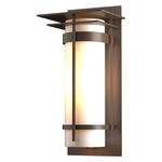 Banded Top Plate Outdoor Wall Sconce - Coastal Bronze / Opal