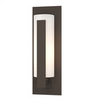 Forged Vertical Bars Outdoor Wall Sconce - Coastal Dark Smoke / Opal