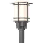 Tourou Outdoor Post Light - Coastal Burnished Steel / Opal