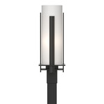 Forged Vertical Bars Outdoor Post Light - Coastal Black / Opal