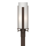 Forged Vertical Bars Outdoor Post Light - Coastal Bronze / Opal