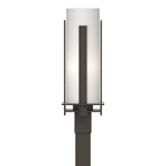 Forged Vertical Bars Outdoor Post Light - Coastal Dark Smoke / Opal