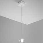 Multispot Beluga Mini Pendant with Square Canopy - White / Transparent