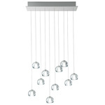 Multispot Beluga Multi-Light Pendant with Rectangle Canopy - White / Transparent