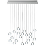 Multispot Beluga Multi-Light Pendant with Rectangle Canopy - White / Transparent