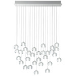 Multispot Beluga Multi-Light Pendant with Rectangle Canopy - White / Transparent