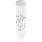 Multispot Tooby Multi-Light Pendant with Round Canopy - White / Transparent