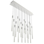 Multispot Tooby Multi-Light Pendant with Rectangle Canopy - White / Transparent