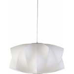 Lex Pendant - Brushed Stainless Steel / White